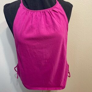 Miley Cyrus & Max Azria Pink Sleeveless Halter Tank Top XS. Tie sides